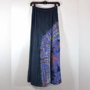 New Blue Sky Tie-Dye Maxi Skirt Small Rayon/Lycra Stretch Waist Boho